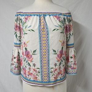 Jealous Tomato Floral Off-Shoulder Top Xs